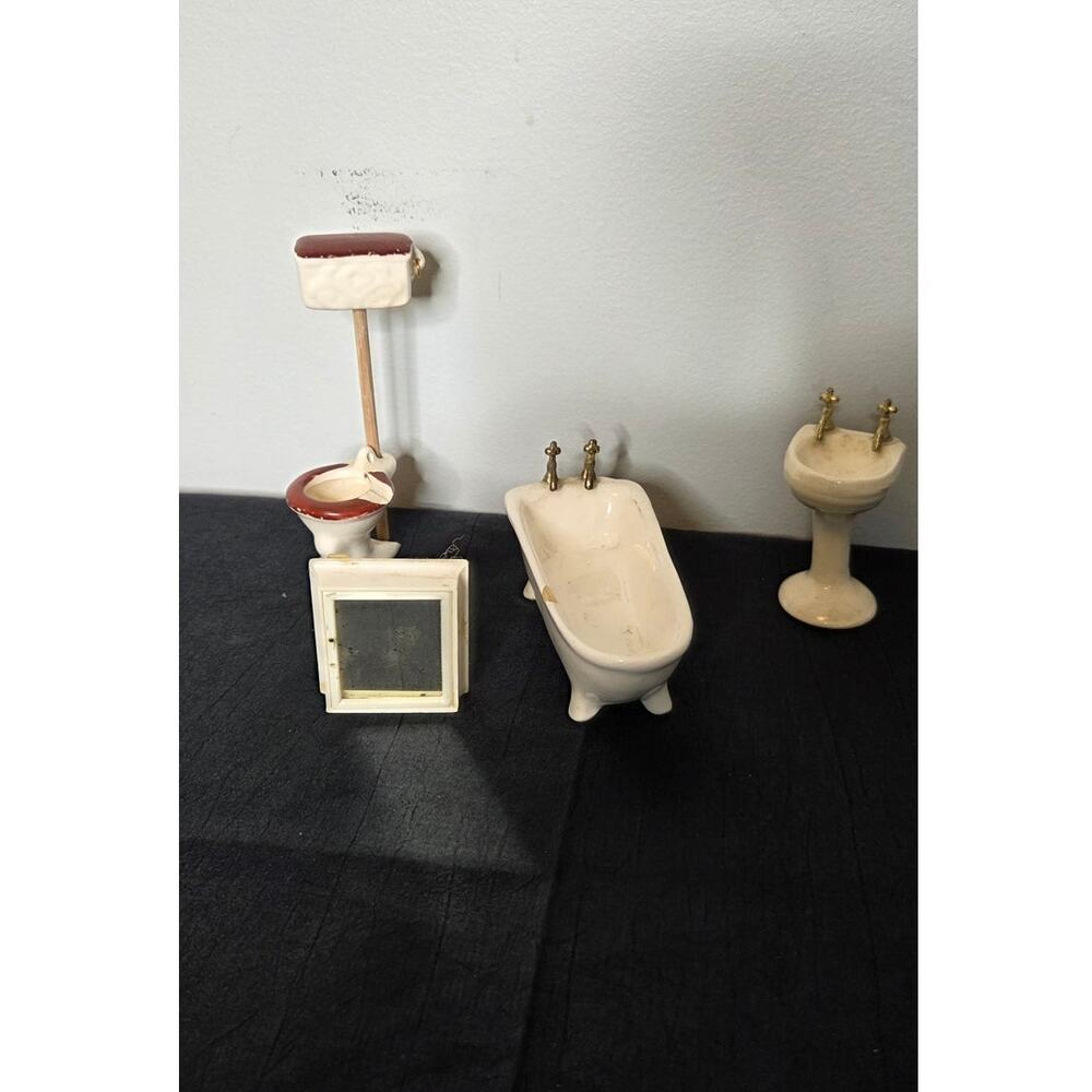 Dollhouse Miniature Bathroom 4 Pieces